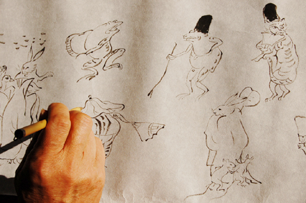 Kosaka Scroll of Frolicking Animals Detail