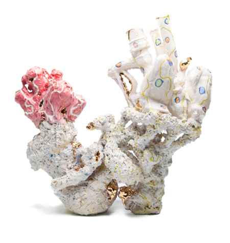 Andrew Casto, Assemblage 90, 2015, 20.5 x 9 x 20 in., ceramic luster. Photo courtesy of the artist
