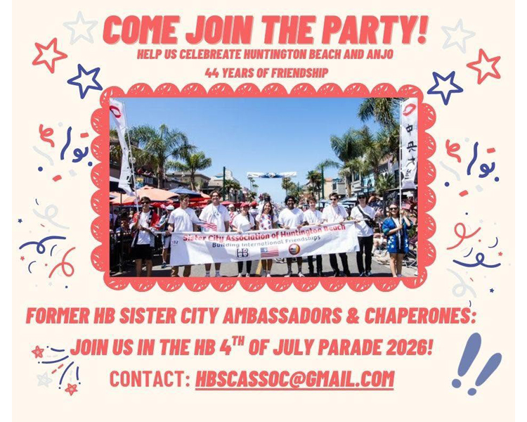 Huntington Beach Sister City 4th of Jully Party Parade Banner